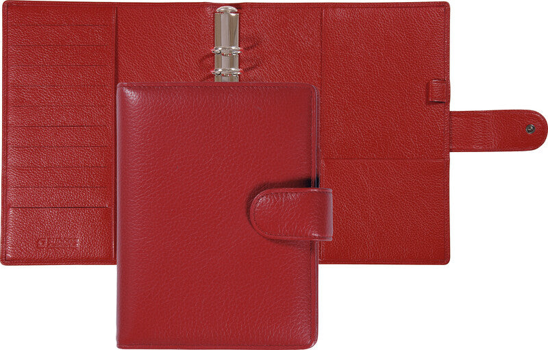 Succes Ringbuch Classic Cadiz – A5 Hoch – 6 Ringe, Ø 25 mm – Rot, Rindsleder