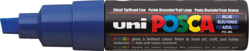 Uni-Ball Kreidemarker – Keilspitze, 8 mm – Blau