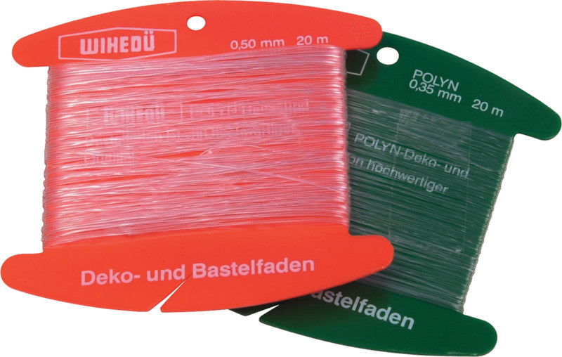 Wihedü Nylonfaden – Ø 0,35 mm × 20 m, 5 daN, transparent