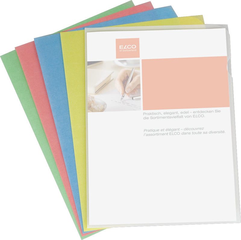 Elco Sichtmappe A4 – farbig sortiert, Papier, 100er-Pack