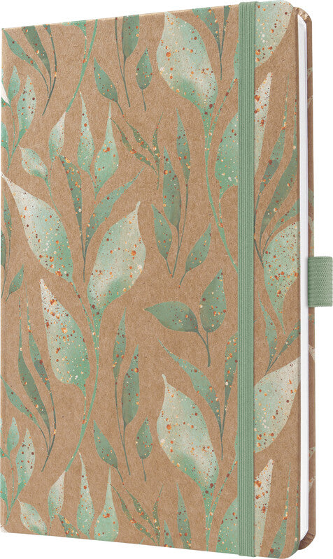 Sigel JOLIE Pure Agenda – 1 Woche/2 Seiten, gebunden, A5, 2027, Sparkle Leaves, FSC