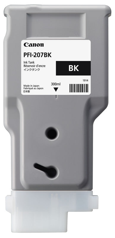 Canon Tintenpatrone PFI-207MK, schwarz, ca. 300 ml – für imagePROGRAF