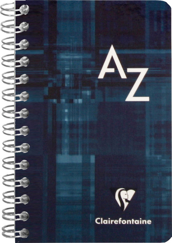 Clairefontaine Spiralheft A7, Register A–Z, kariert 5 mm, Karton, 50 Blatt, 90 g/m² – farbig sortiert
