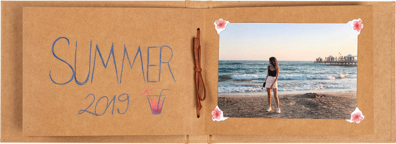 Walther Fotoalbum Pimp 'N Create – für 100 × 150 mm / 130 × 180 mm, 24 Fotos, Kraft, Karton, 205 × 155 mm