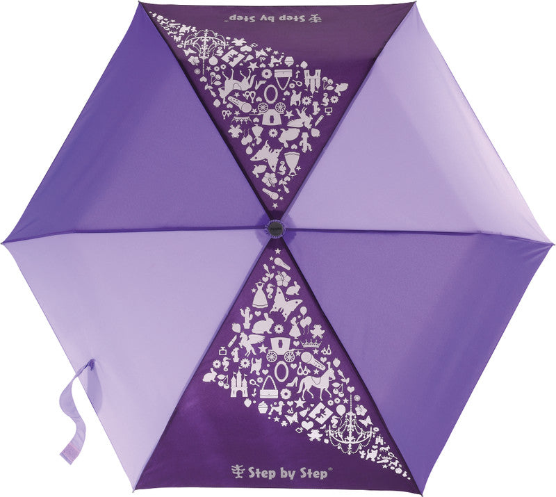 Step by Step Kinderregenschirm Doppler – Ø 50,5 cm, L 22,5 cm – Lila – Magic Rain – Kunststoff/Metall