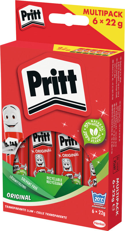 Pritt Klebestift – Stift, permanent, transparent, lösungsmittelfrei, 22 g, für Papier, Karton