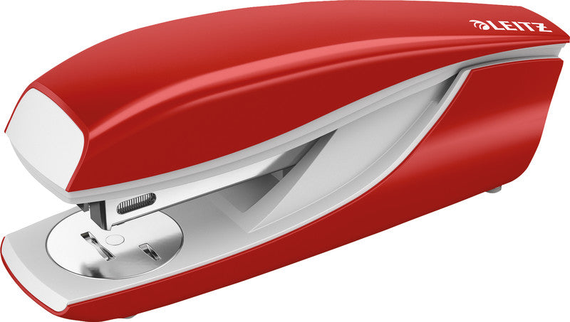 Leitz NeXXt 5502 – Hefter, Oberlademechanik, integrierter Klammernentferner, Einlegetiefe 38 mm, rot