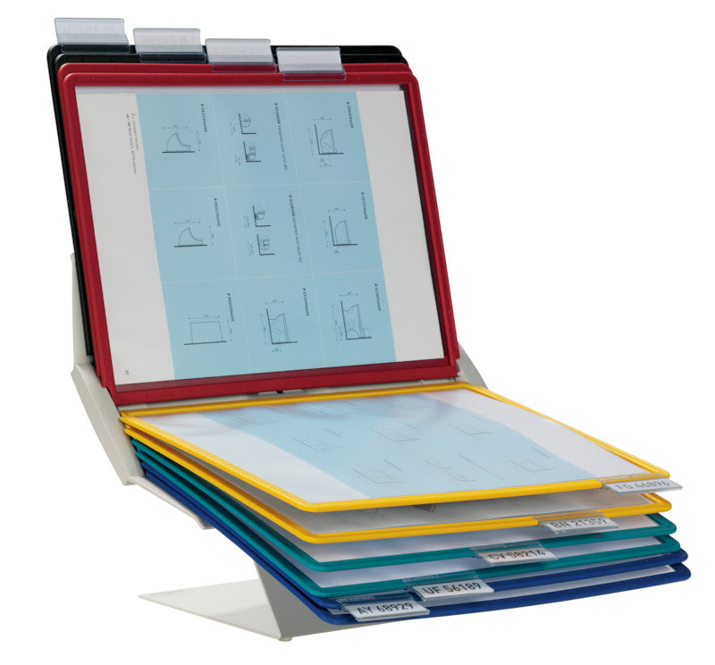 Durable Sichttafelsystem Vario Pro 10 – für A4, 10 Fächer, Grau, Metall/Kunststoff, 270×165×395 mm