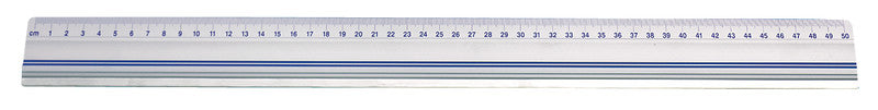 Wedo Wandtafel-Lineal 50 cm – Aluminium, silber, mit Stahl-Schneidekante, rutschfest