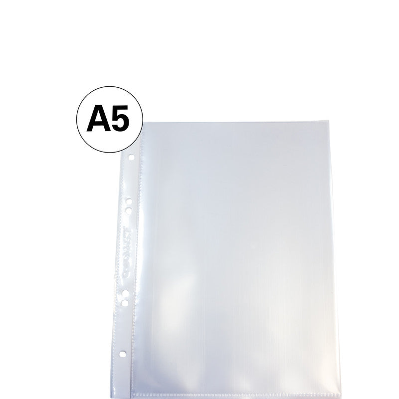 Q-connect Sichtmappe A5 – 100 Hüllen, transparent, Polypropylen, glänzend, 100 µm
