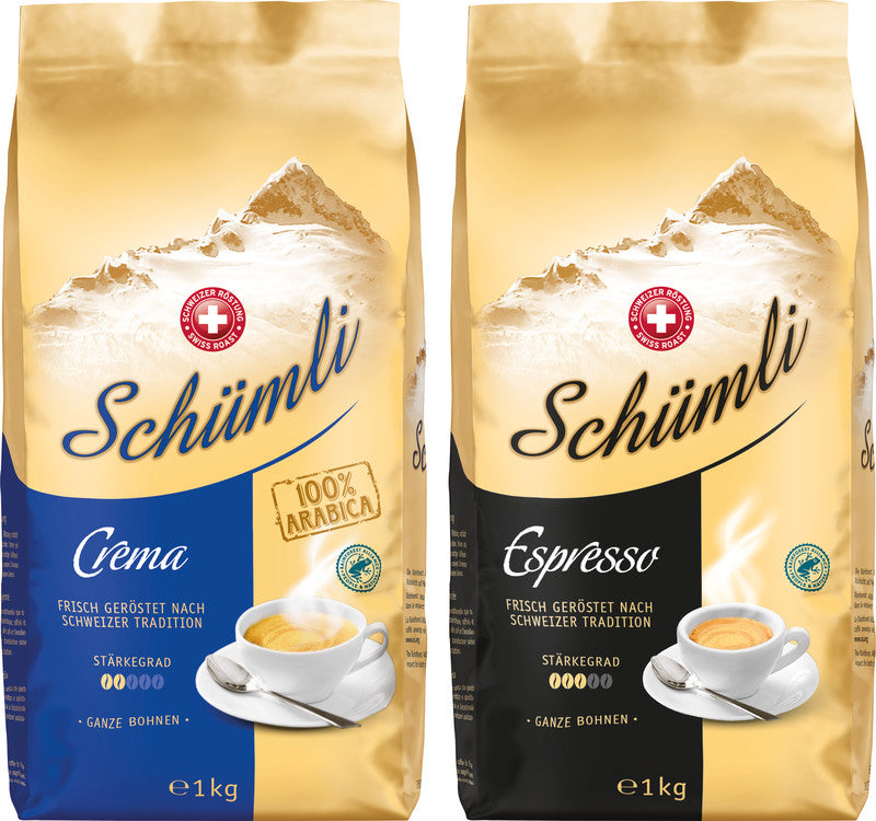 Schümli Espresso-Bohnenkaffee – 1 kg – Arabica – Röstgrad mittel – Intensität 3/5