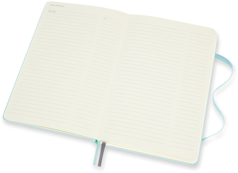 Moleskine Notizbuch, 130 × 210 mm, punktkariert, Leimbindung, Hardcover, 160 Seiten, 120 g/m² – aquamarin