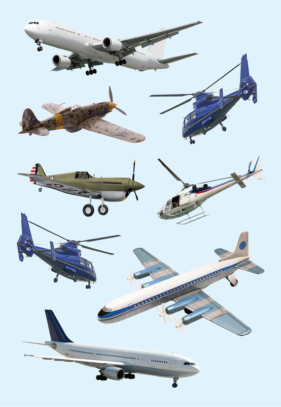 HERMA Schmucketiketten – Motiv Flugzeuge – Papier, hochglänzend, 24 Stück, 3 Bögen