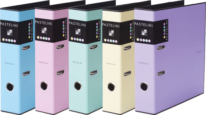 Pastelini Ordner – A4 hoch – 2-Ring Hebelmechanik, Rücken 70 mm – pink, mit Griffloch, mit Raumsparösen