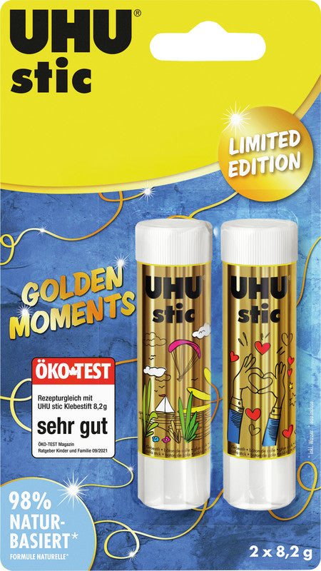 UHU Klebestift – stark, transparent, lösungsmittelfrei, 8,2 g, für Papier, Karton, Etiketten und mehr