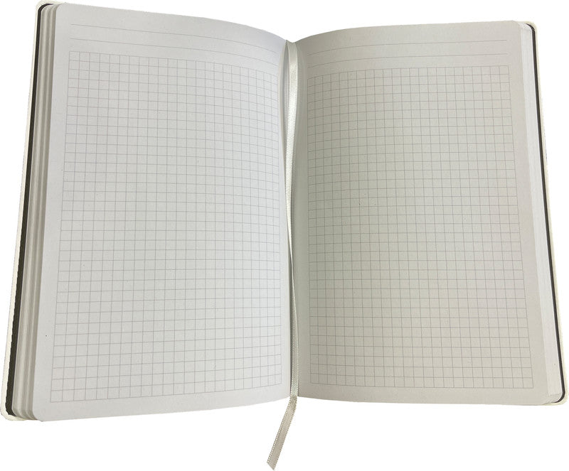 Denkzettel Notizbuch, A5, kariert, gebunden, Hardcover, 192 Seiten, perforiert, 80 g/m² – weiss
