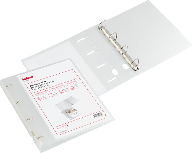 Kolma Sichtbuch Vario XL – A4, mit Fronttasche, transparent, Kunststoff