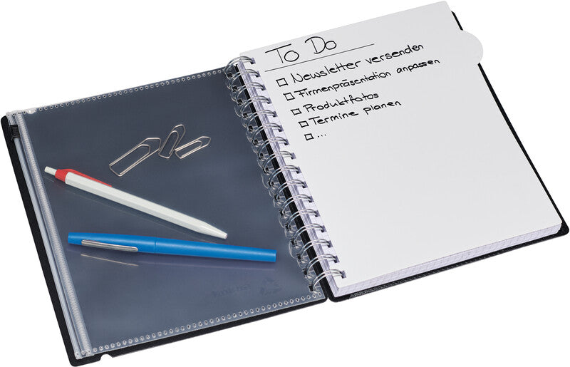Kolma Collegeblock A5, kariert, Spiralbindung, 120 Blatt, 2-fach gelocht, perforiert, 80 g/m² – schwarz