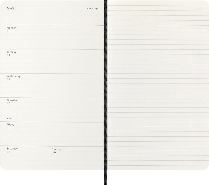 Moleskine Wochenagenda – 1 Woche/1 Seite, gebunden, 13 × 21 cm, 2027, schwarz, FSC