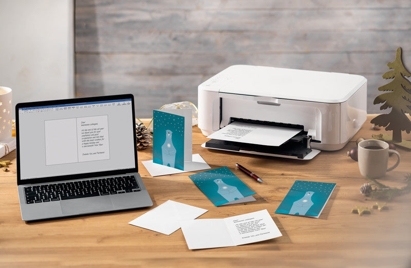 Sigel Weihnachtsgrusskarte – 220 × 110 mm – mit Umschlägen, für Inkjet/Laser/Kopierer
