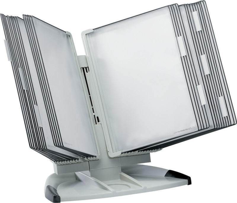 Djois tarifold Sichttafelsystem Tischständer – für A4, 10 Fächer, Grau, Kunststoff, 270×360×125 mm