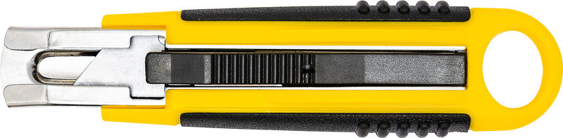 Q-CONNECT Sicherheitscutter – 18 mm, linkshändergeeignet, gelb, inkl. 1 Klinge
