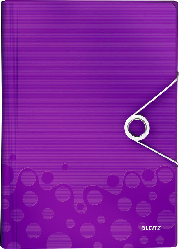 Leitz Sammelmappe für A4, Kunststoff, Violett, mit Gummizug