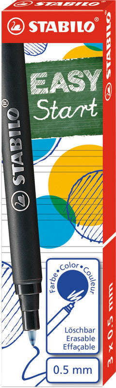 STABILO Tintenrollerpatronen EASYoriginal Start – Blau, 0,5 mm, 3 Stk.