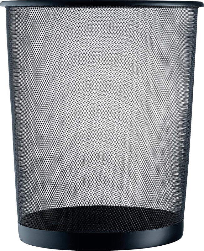 Helit Papierkorb the Circle Network Mesh – 15 l – Stahl, Schwarz – Ø 267 × H 280 mm – recyclingfähig