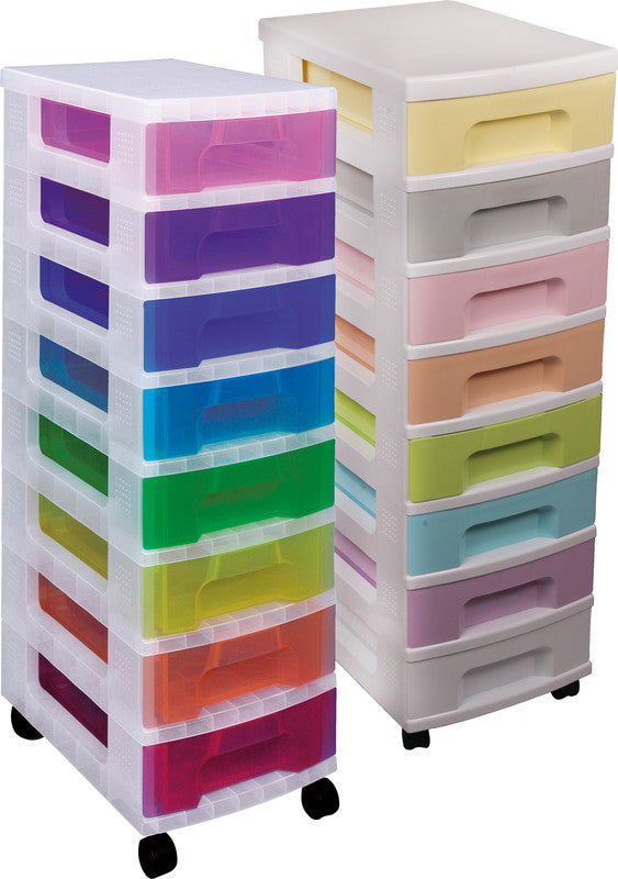 Really Useful Boxes Schubladenelement, 420 × 300 × 925 mm, Kunststoff, weiss transparent