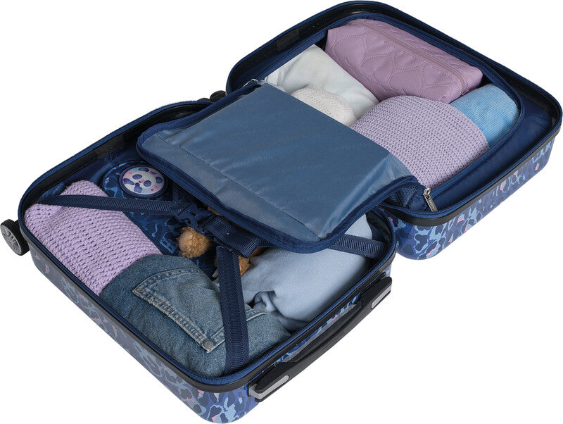 Beckmann Kindertrolley Handgepäck – 22 l, Hartschale PC/ABS, 4 Doppelrollen, Cheetah, 30,5 × 46,5 × 22 cm