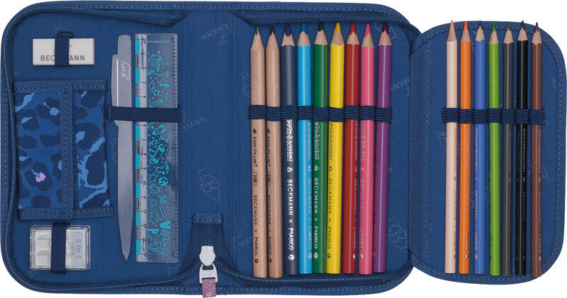 Beckmann Classic 1st Schüleretui, gefüllt – Cheetah – Kunststoff – 20,5 × 13,3 × 3,8 cm
