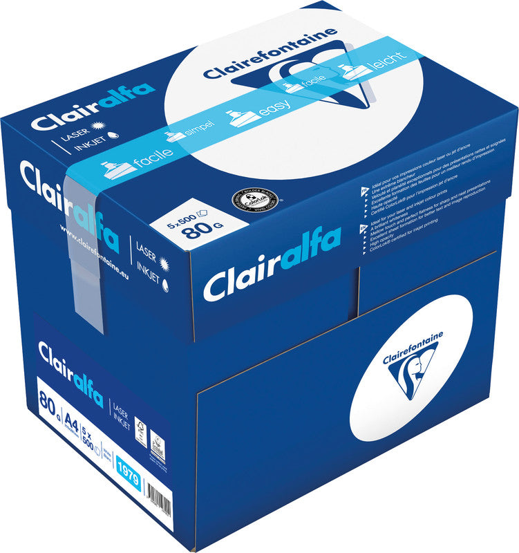 Clairalfa Universalpapier Weiss – A4, 80 g/m², 2'500 Blatt