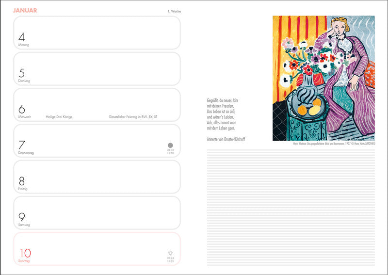Heye Lady Agenda – 1 Woche/1 Seite, gebunden, A5, 2027, mehrsprachig, Blumen, FSC