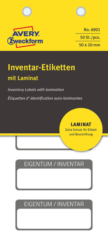 Avery Schuletiketten – 50×20 mm, Abgerundete Ecken, 50 Stk, 10 Bogen, Kunststoff, Permanent Haftend