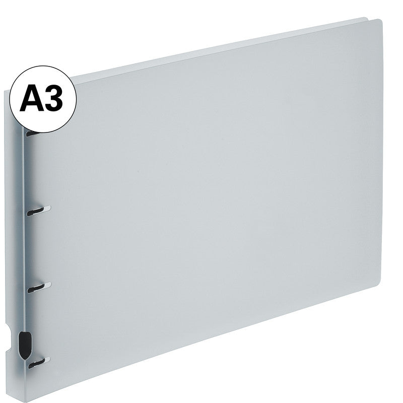 Kolma Zeigebuch – A3 quer – 4-Ring Bügelmechanik, Ø 20 mm – transparent, mit Griffloch, mit Raumsparösen