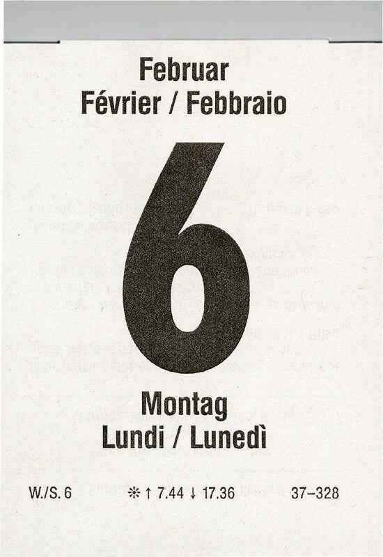 Biella Abreisskalender 1 Tag/Blatt – dreisprachig D/F/I – 2027 – 6,5 × 9,8 cm