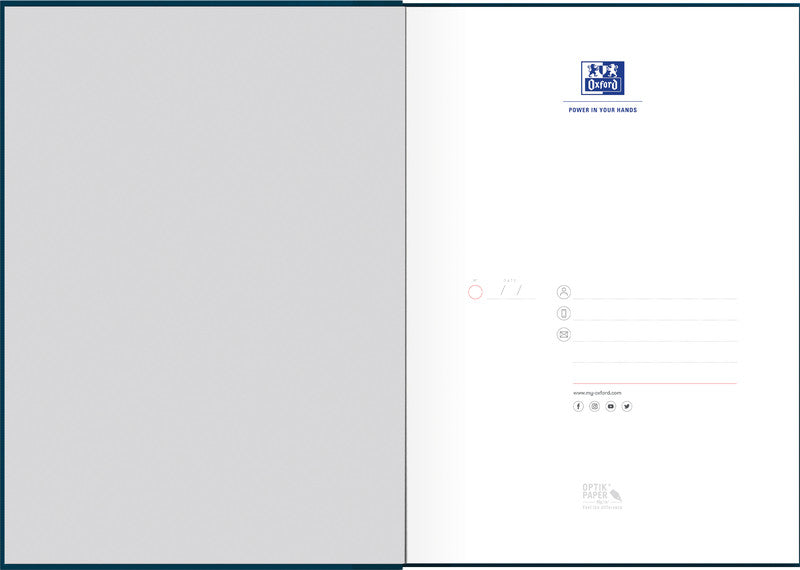 Oxford Notizbuch, A4, kariert 5 mm, Fadenheftung, Karton, 192 Seiten, 90 g/m² – blau