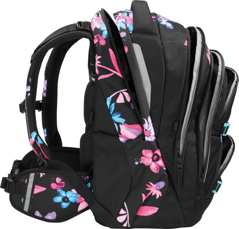 Coocazoo Rucksack Porter – Floral Artnight – 35 l, 30,0 × 46,0 × 23,5 cm – aus 100% recycelten PET-Flaschen