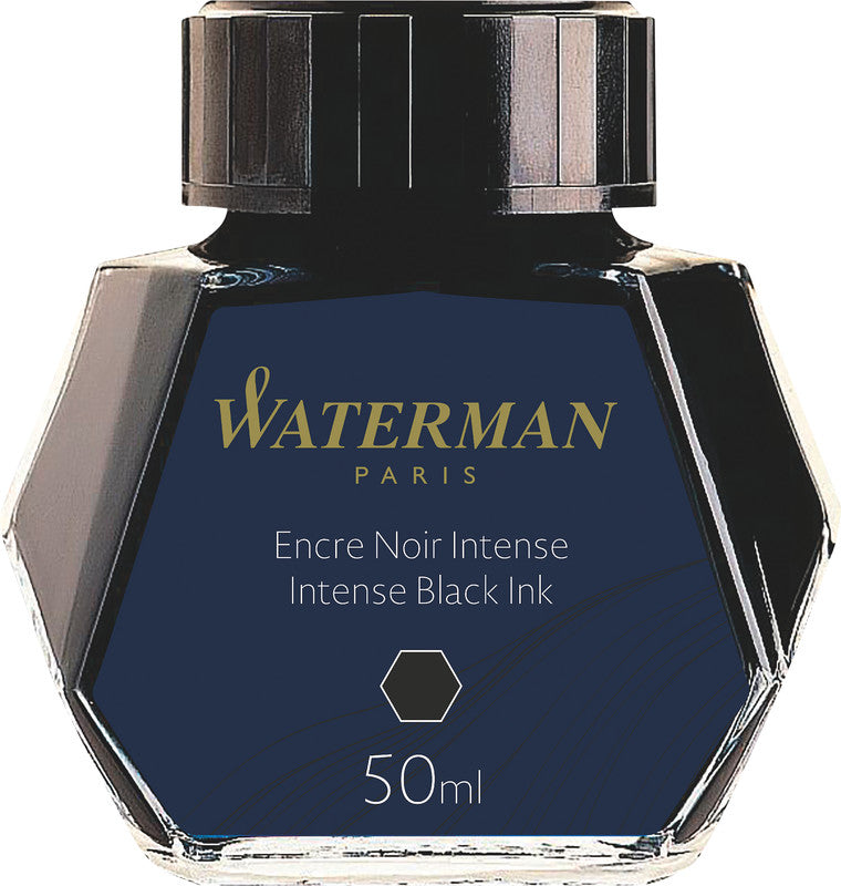 Waterman Füllfederhaltertinte für Konverter und Kolbenmechanik – Schwarz, geruchsarm, 50 ml