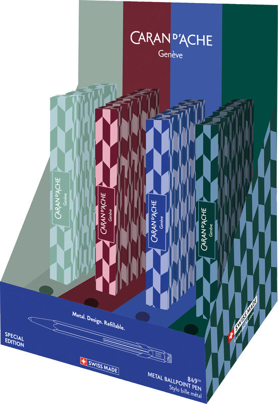 Caran d-Ache Caran d'Ache 849 MOSAIC Special Edition Kugelschreiber – Schwarz, Spitze 1 mm, nachfüllbar, dokumentenecht