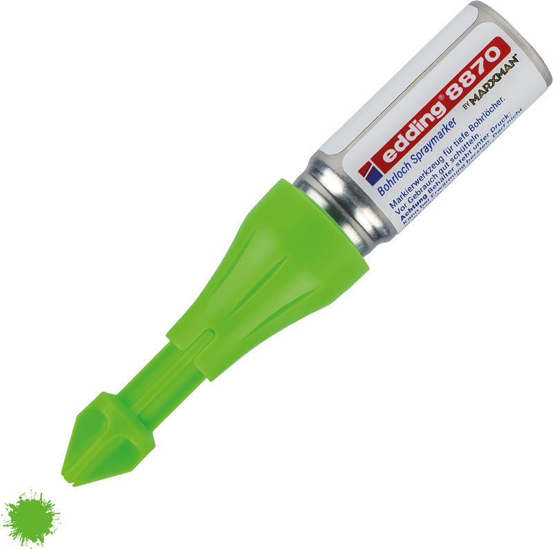 Edding Bohrloch-Spraymarker – für Bohrlöcher 3–13 mm, bis 50 mm Tiefe – neongrün