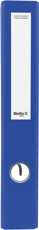 Biella Ordner – A4 hoch – 2-Ring Hebelmechanik, Rücken 40 mm – dunkelblau, mit Niederhalter, FSC