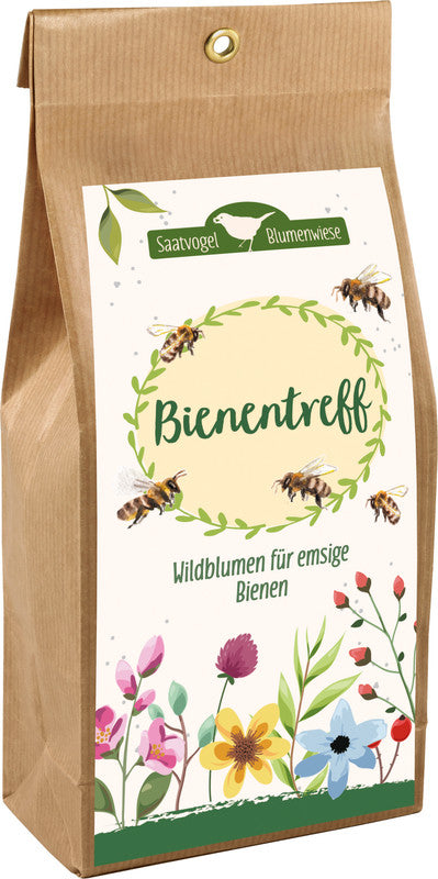 Saatvogel blumenwiese Samenmischung, Blütenmischung, Mehrfarbig, Motiv Bienentreff