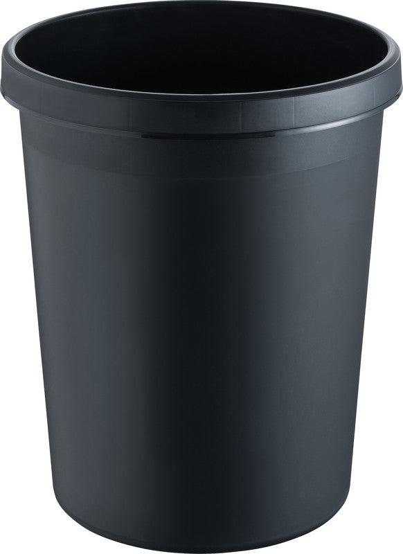 Helit Papierkorb – 45 l – Kunststoff, Schwarz – Ø 390 × H 480 mm