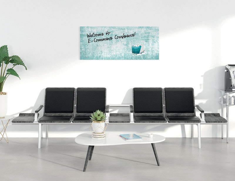 Sigel Whiteboard – 130 × 55 cm, Glas, magnetisch, Wandmontage, inkl. SuperDym Magnetwürfel, Montagesatz