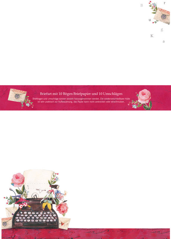 Grätz verlag Briefset A4 + 220 × 110 mm, mehrfarbig, 100 g/m² – 10 Bögen + 10 Couverts