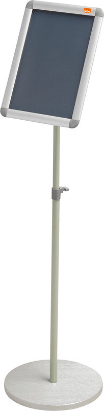 Nobo Infoständer Premium Plus – für A4 Hoch-/Querformat, silber/hellgrün, Metall, 300×300×850 mm