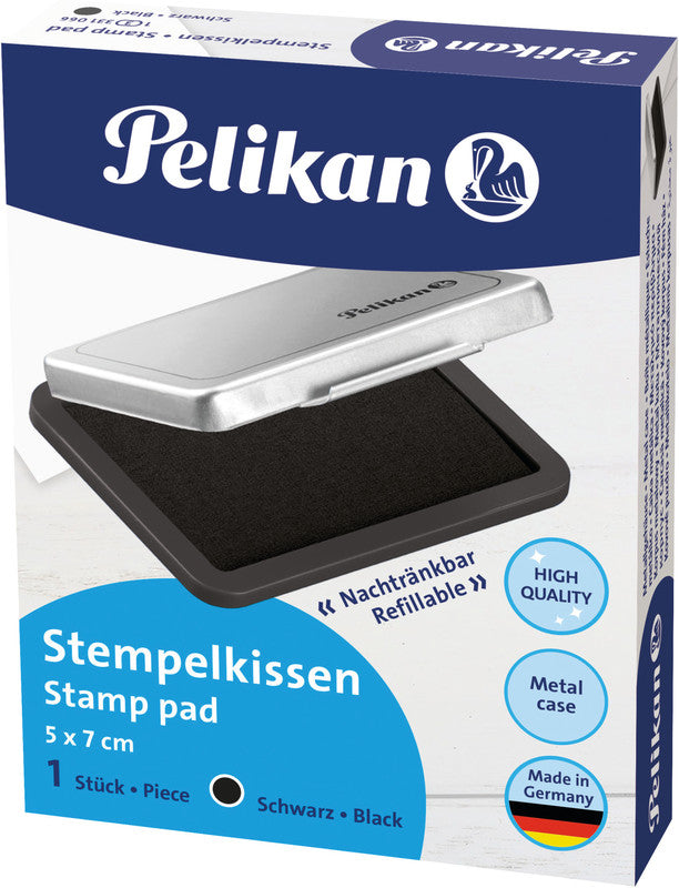 Pelikan Stempelkissen – Metall, 70 × 50 mm, getränkt, Schwarz