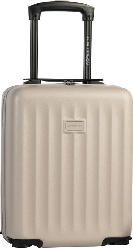 Worldpack Trolley Hartschale, 24 l, Handgepäck geeignet, 4 Doppelrollen, ABS, Beige, 30 × 40 × 20 cm